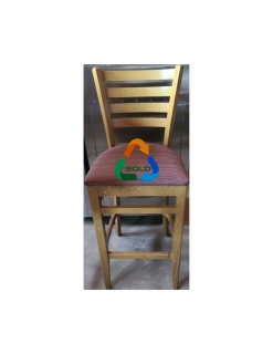 SOLD - Barstool - Burgundy/Oak Wood - #2402009